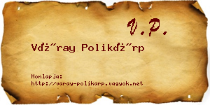 Váray Polikárp névjegykártya